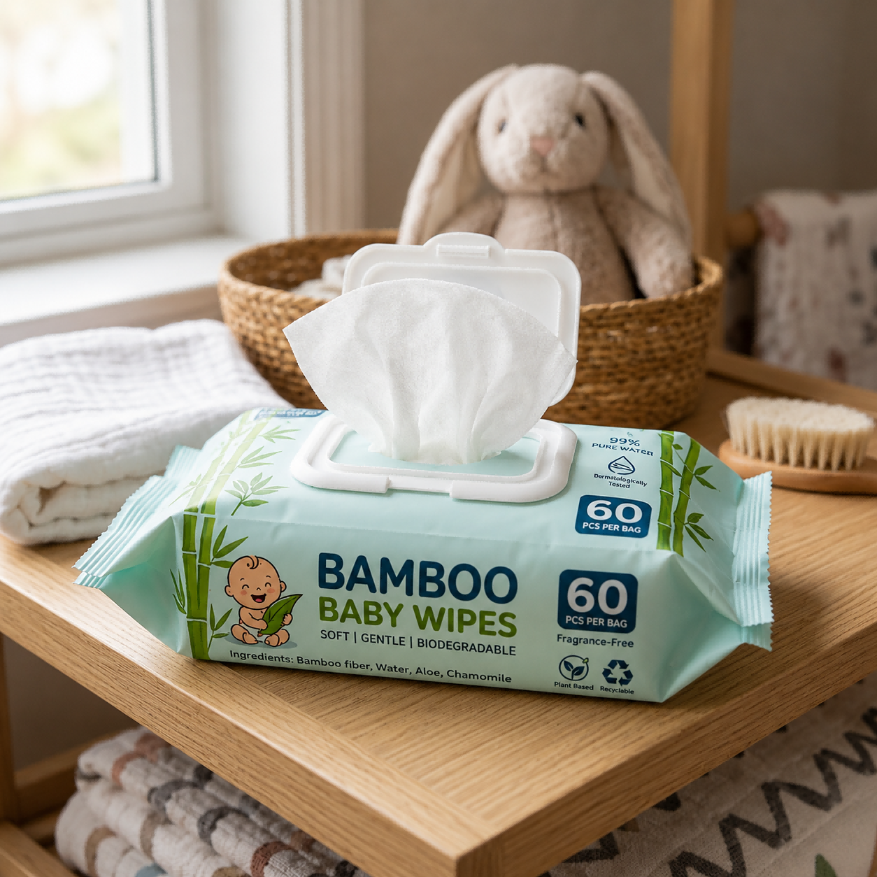 Organic Baby Wipes 60 Count