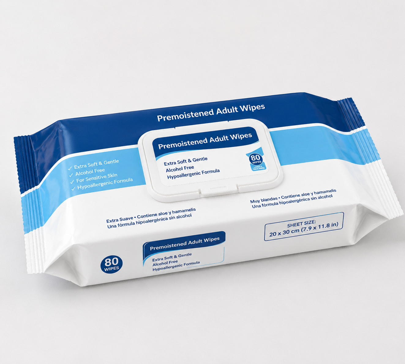 Bathing Wipes for Elderly - 80 Count