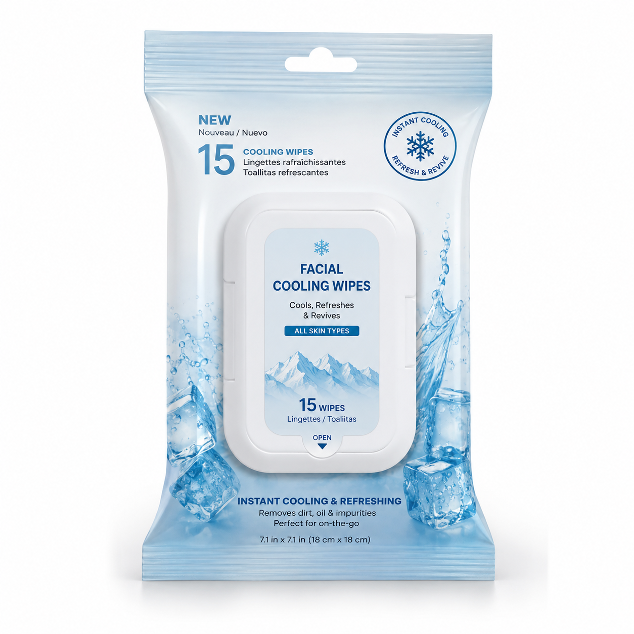 Cooling Facial Wipes - 25 Count
